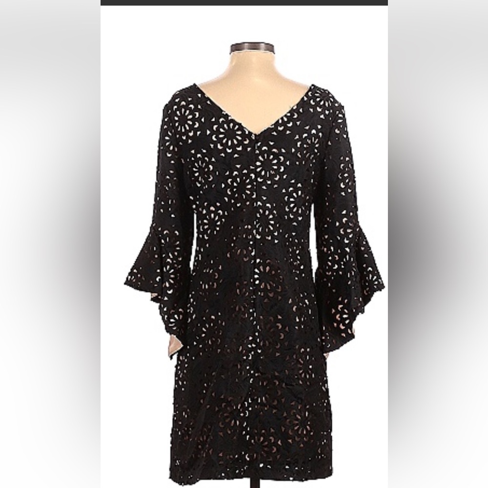 Black and nude cocktail dress
